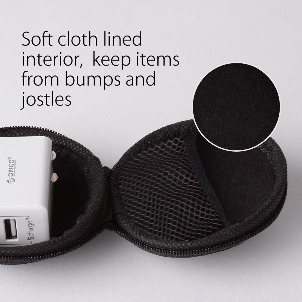 Hộp Đựng Tai Nghe Bluetooth Không Dây Chống Sốc Hình Tròn Có Khóa Kéo Hiệu GLENES