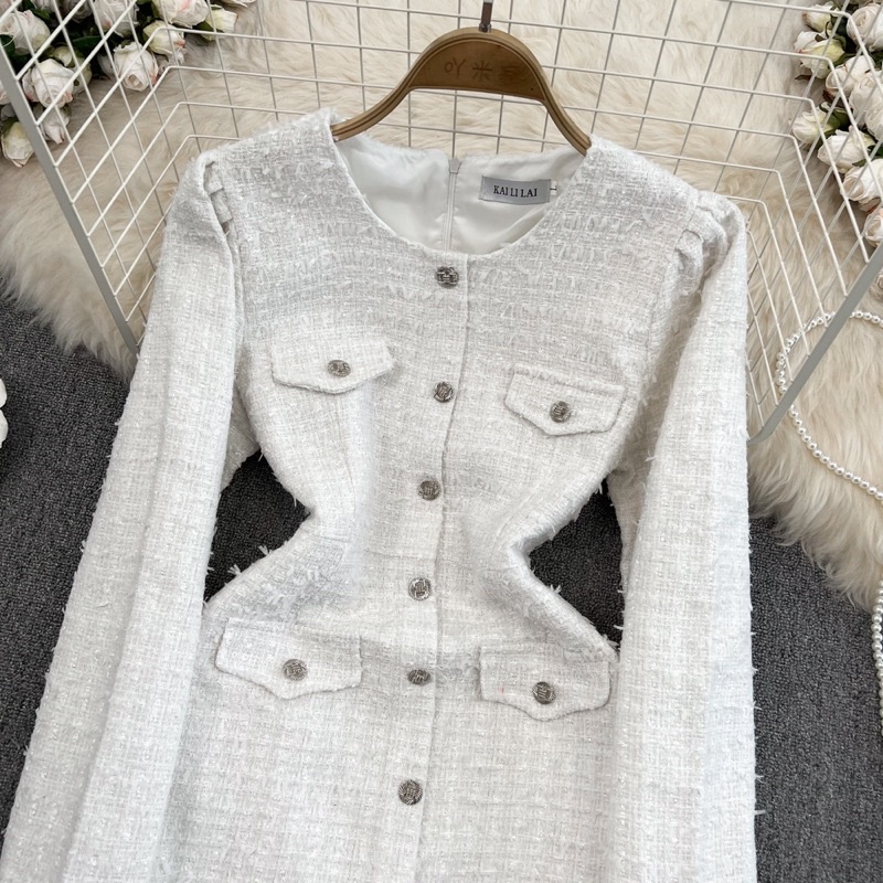 Đầm dạ tay dài dáng ôm koreastyle