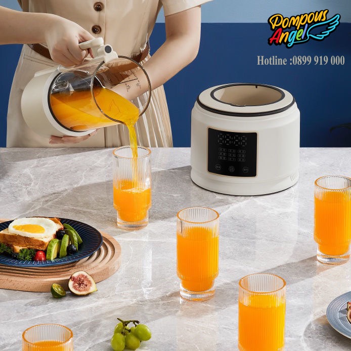 Máy xay nấu làm sữa hạt BLAUPUNKT màu trắng/xanh 1.5L ,cách âm chống ồn hiệu quả, bảo hành 12 tháng