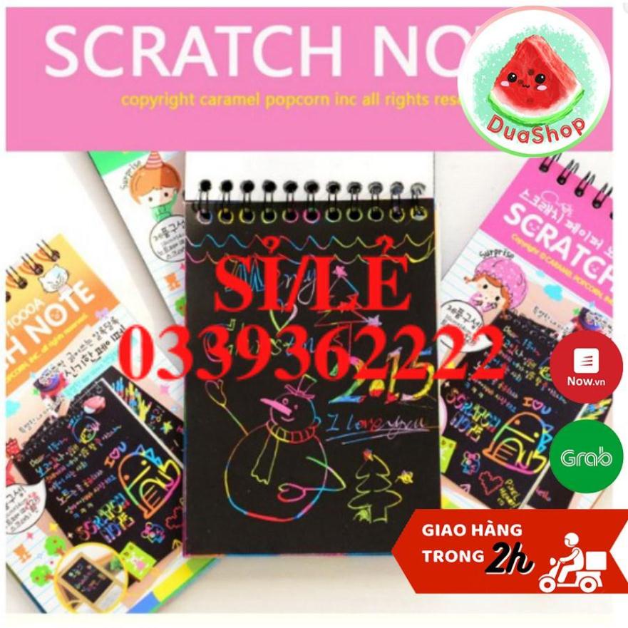 [ HAIANHSHOP ] Sổ Vẽ Cầu Vồng Ma Thuật Khổ A6 (10*14cm) - Scratch Note - Sổ Cào Kích Thích Sáng Tạo Duashop &gt;