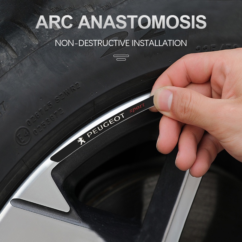 Miếng Dán Phản Quang Trang Trí Vành Bánh Xe Hơi Peugeot 3008 207 208 206 508 308 E Expert Rifter 2008 108 408 4008 5008