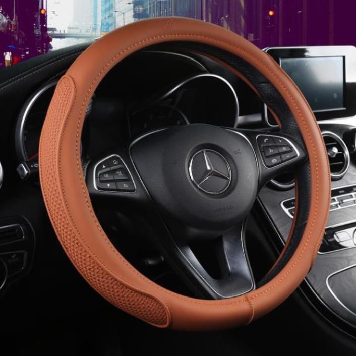 Bọc vô lăng da bò cao cấp - chất liệu da bò 100% dành cho xe từ 4 -16 chỗ | BigBuy360 - bigbuy360.vn