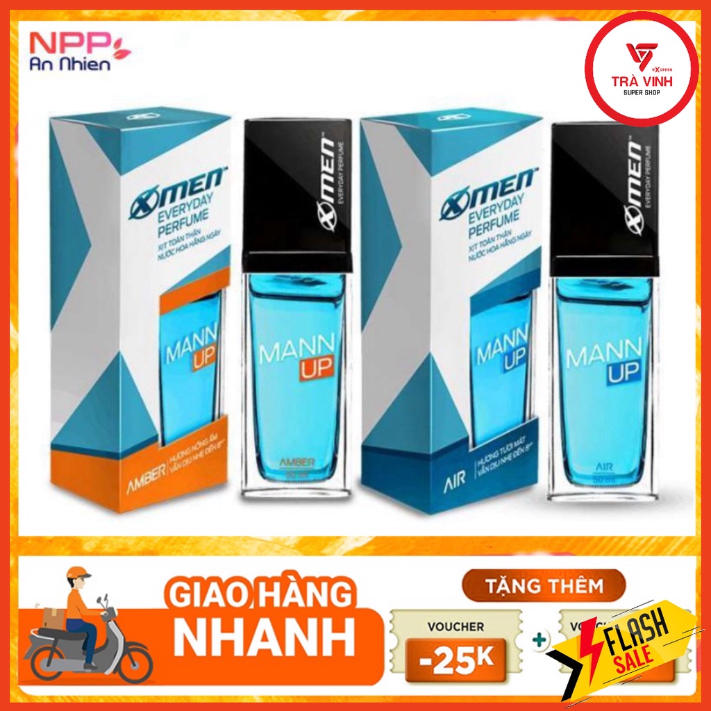Xịt nước hoa toàn thân X-Men Everyday Perfume Mann Up Amber 50ml- CHÍNH HÃNG