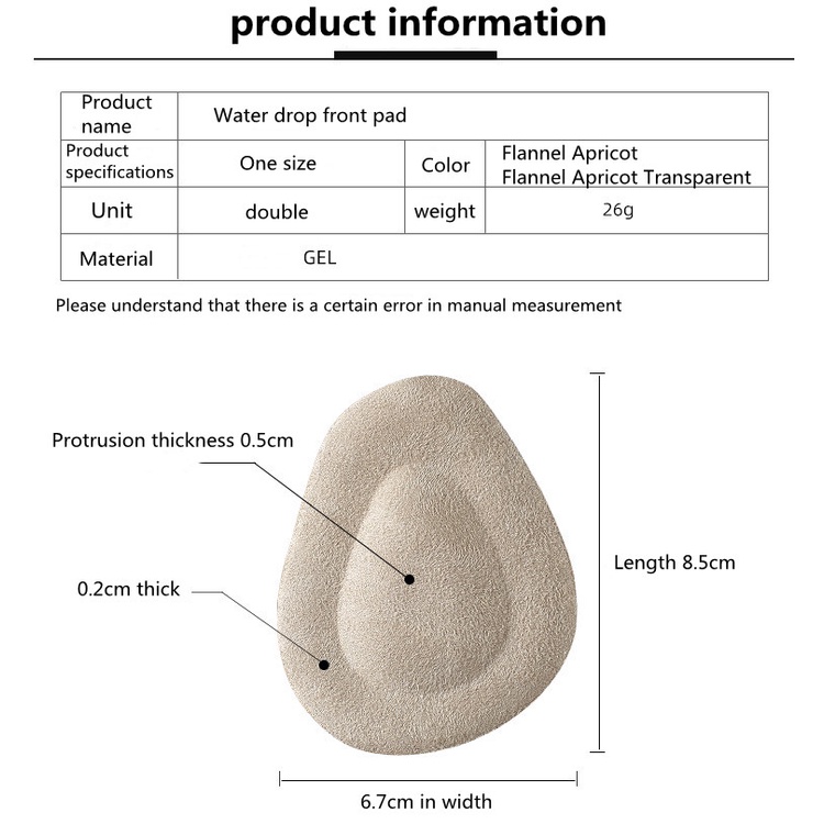 Miếng Silicone Gel Lót Giày Cao Gót Chống Đau Chống Đau