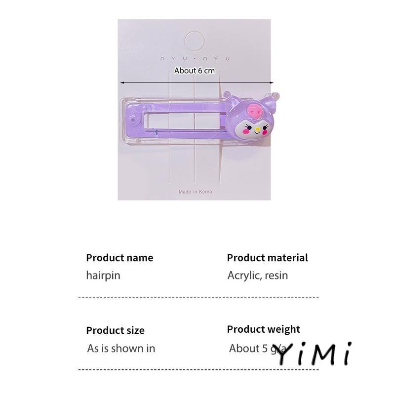 Kẹp Tóc Mái Bên Họa Tiết Hoạt Hình Sanrio Ngọt Ngào Dễ Thương Phong Cách Hàn Quốc Cho Bé Gái