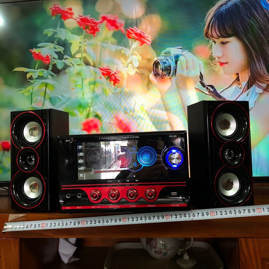 Loa vi tính Isky 395, dàn loa 2.1 bluetooth có cổng cắm USB, Micro hát karaoke, hàng chính hàng