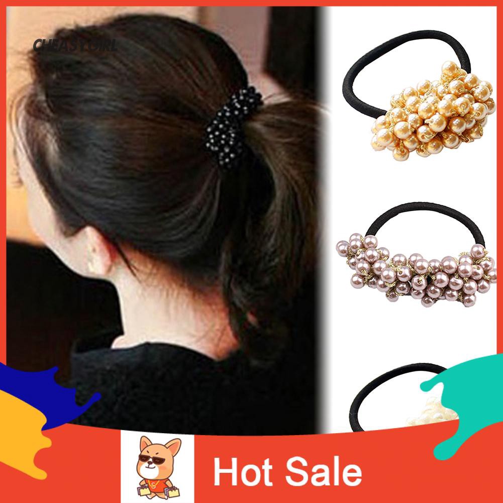 Dây cột tóc đính ngọc trai thời trang nữ tính