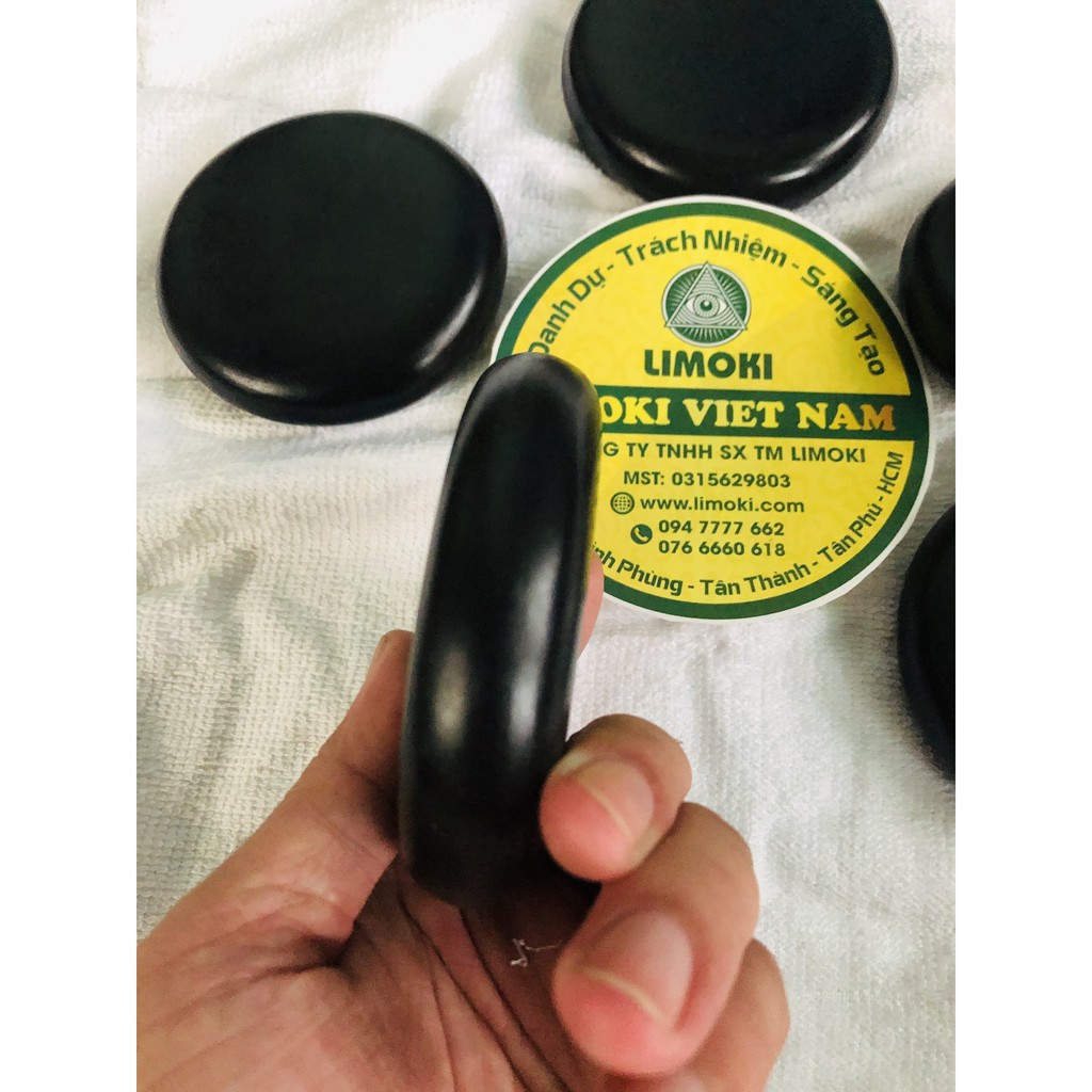 Bộ 10 Viên Đá Bazan Nóng Massage Tròn Trung 8x8x2cm