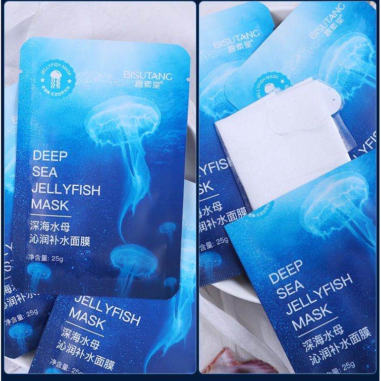 Mặt Nạ Sứa Biển Bisutang Deep Sea Jellyfish Mask Dưỡng Ẩm, Kiểm Soát Dầu, Tái Tạo Da, Sáng Hồng Nội Địa Trung Chính Hãng