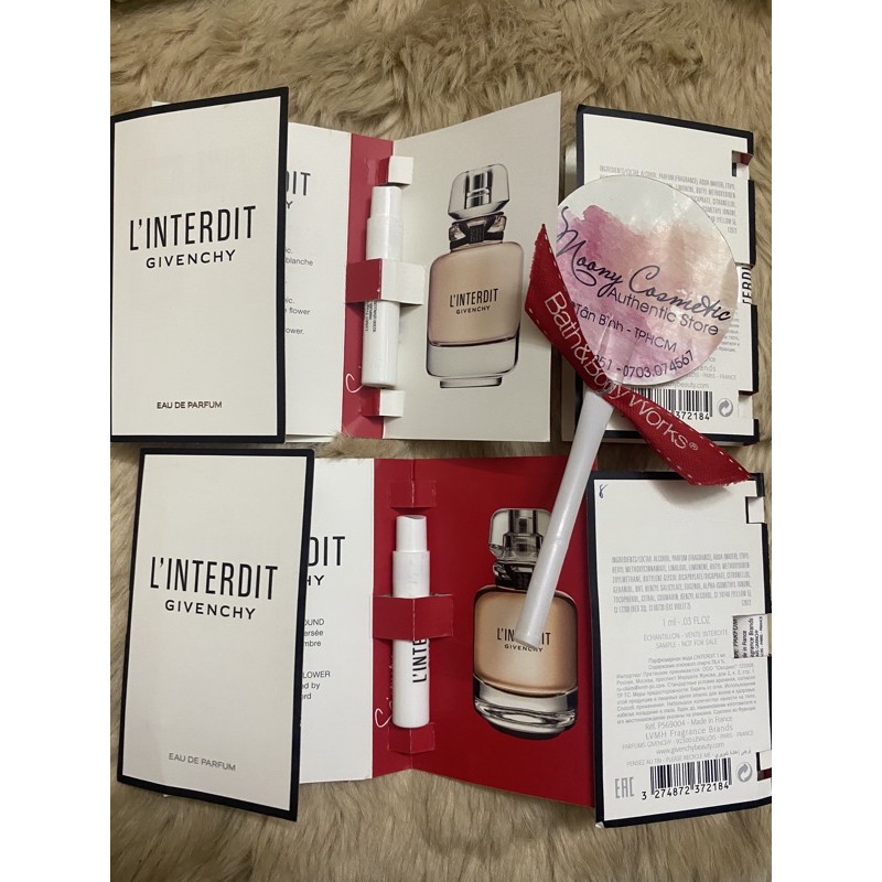Mẫu thử vial Nước hoa L'interdit Givenchy dành cho nữ 1ml, nồng độ EDP