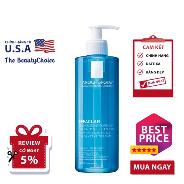 Sữa Rửa Mặt Kiểm Soát Dầu La Roche-Posay Effaclar Gel (400mL) | BigBuy360 - bigbuy360.vn