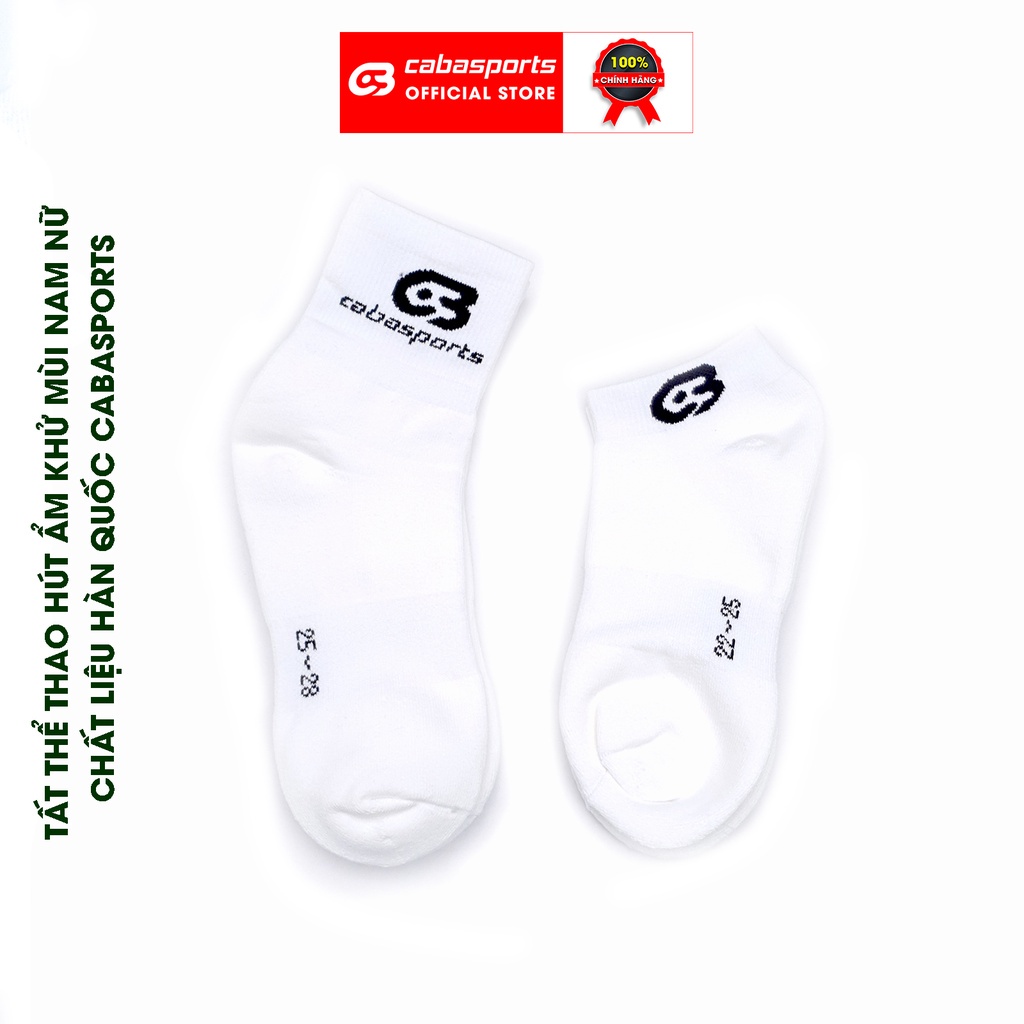 Tất cổ cao nữ nam Cabasports thời trang cao cấp, vớ trắng siêu êm chất liệu Hàn Quốc hút ẩm tốt