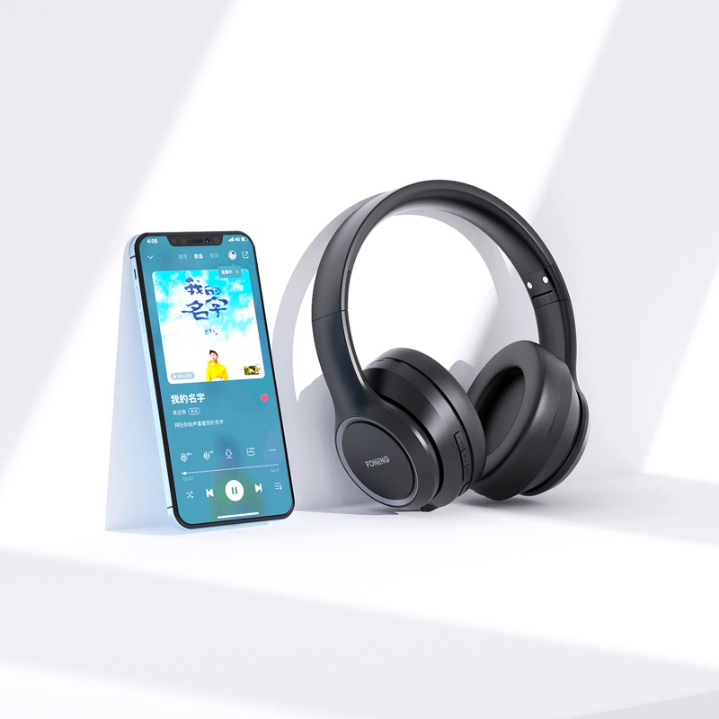 Headphone Tai Nghe Chụp Tai bluetooth Foneng BL 50 kết nối không dây có mic nghe nhạc liên tục 15h hàng chính hãng