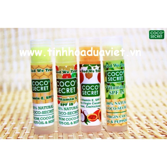 SON DẦU DỪA COCO SECRET dưỡng ẩm, chống khô nứt môi, son cho mẹ bầu