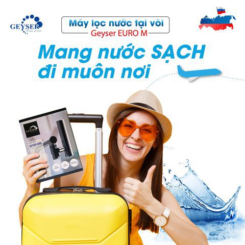 Máy lọc nước tại vòi chính hãng Geyser Euro M với lõi Aragon 4 trong 1