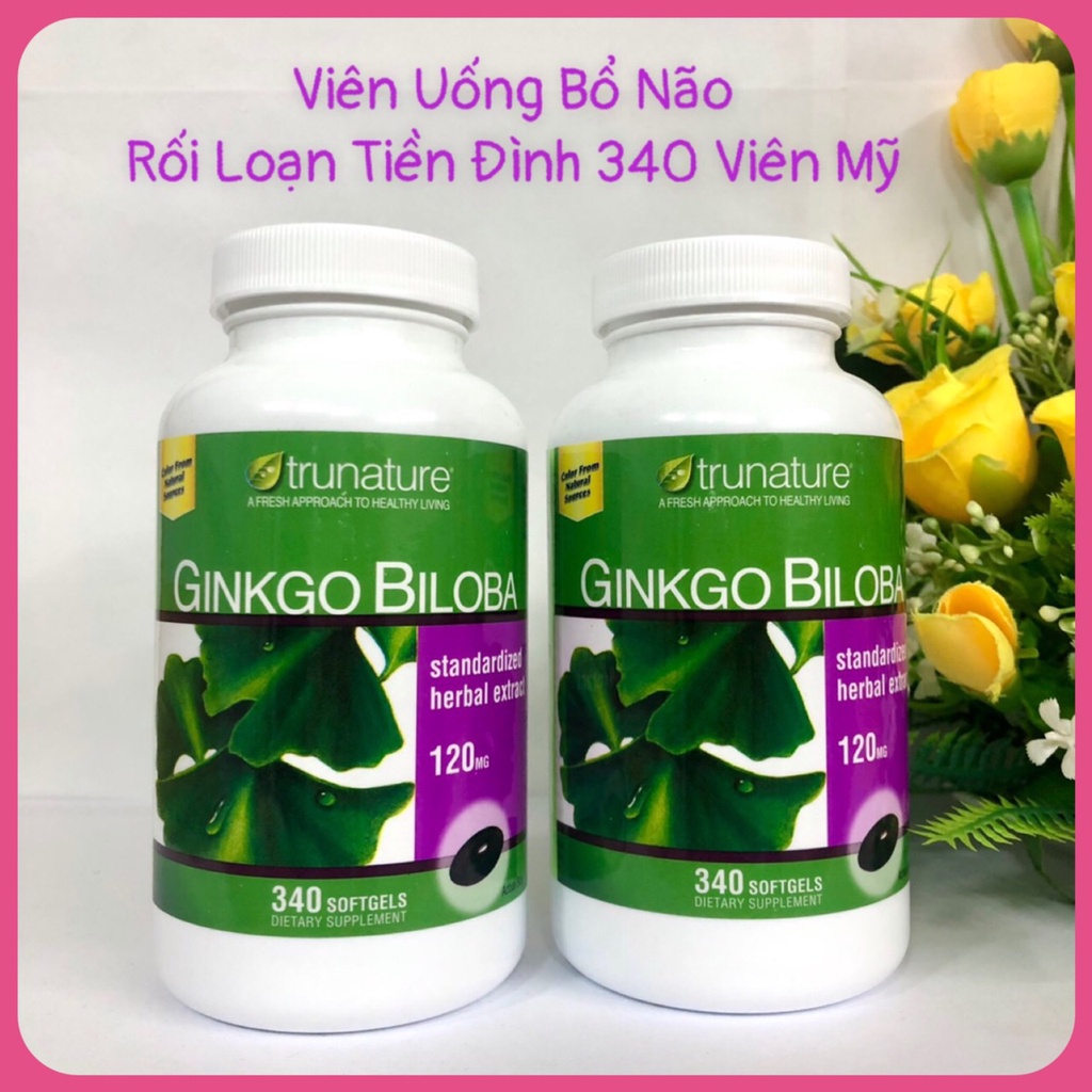 ❤️ [Quận 3] Bổ Não Trunature Ginkgo Biloba 120mg 340 viên Mỹ Cải thiện trí nhớ Rối Loạn Tiền Đình [Date 2025] HỎA TỐC