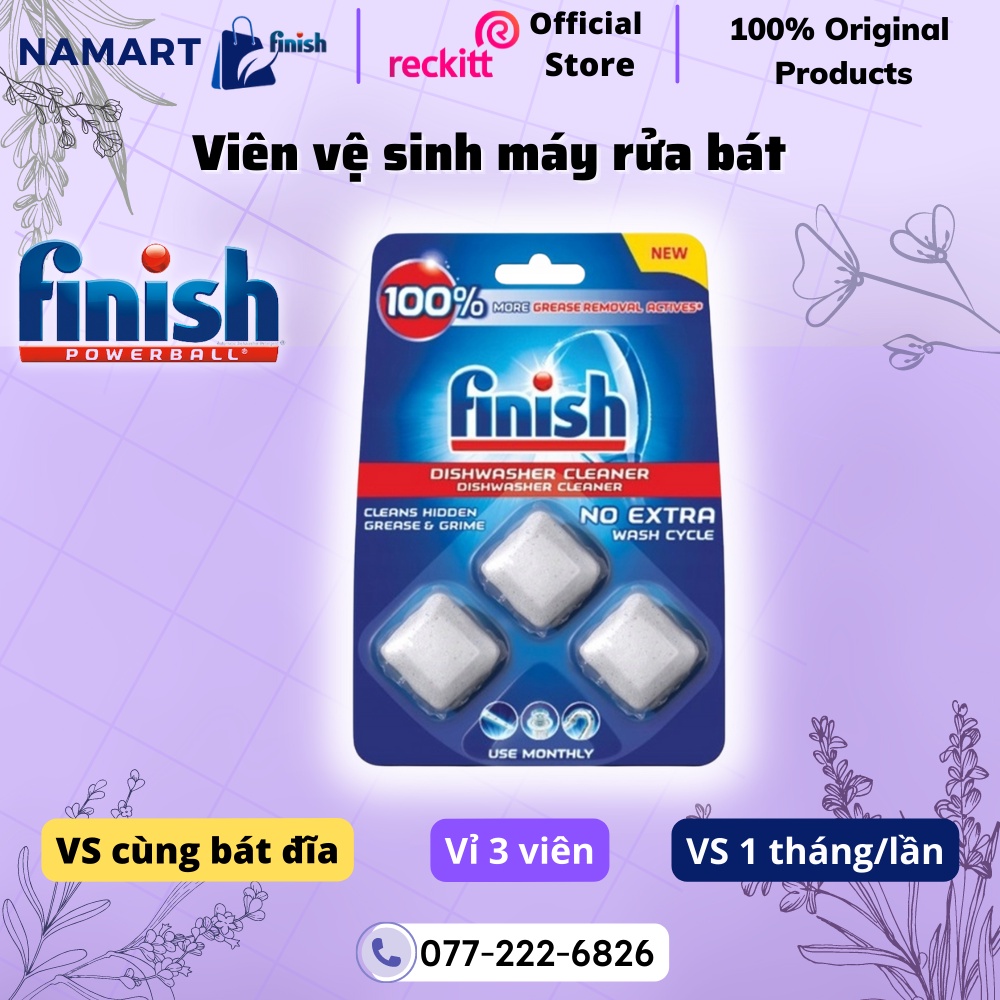 Vỉ 3 Viên vệ sinh máy rửa bát Finish