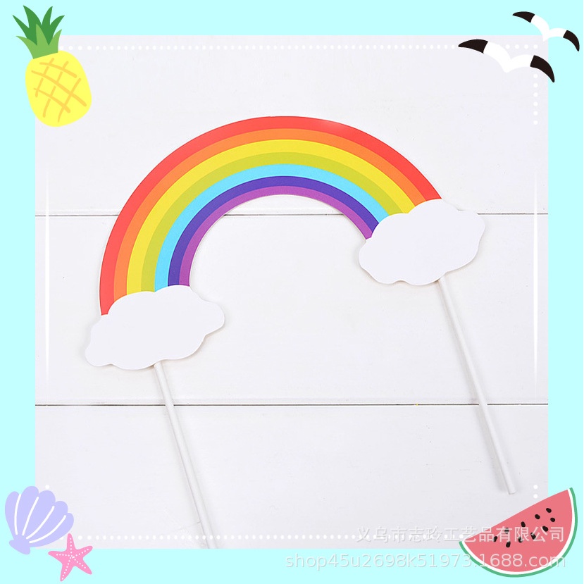 [SIÊU RẺ❤️] – Cầu vồng giấy (Set 10 chiếc) - Trang trí bánh sinh nhật bánh kem