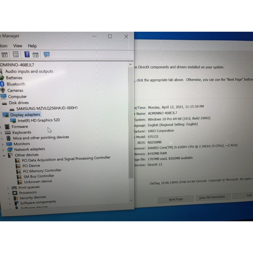 Laptop vaio vjs131, i5 6200u, 8G, 256G, 13,3in, Full HD | BigBuy360 - bigbuy360.vn