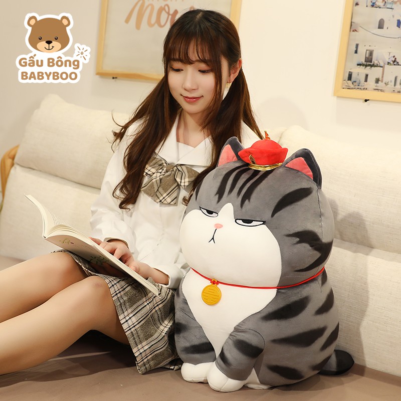 Gấu Bông Mèo Hoàng Thượng Béo Cute Cao Cấp BABYBOO - Thú Nhồi Bông Quà Tặng Yêu Thương Cho Bé