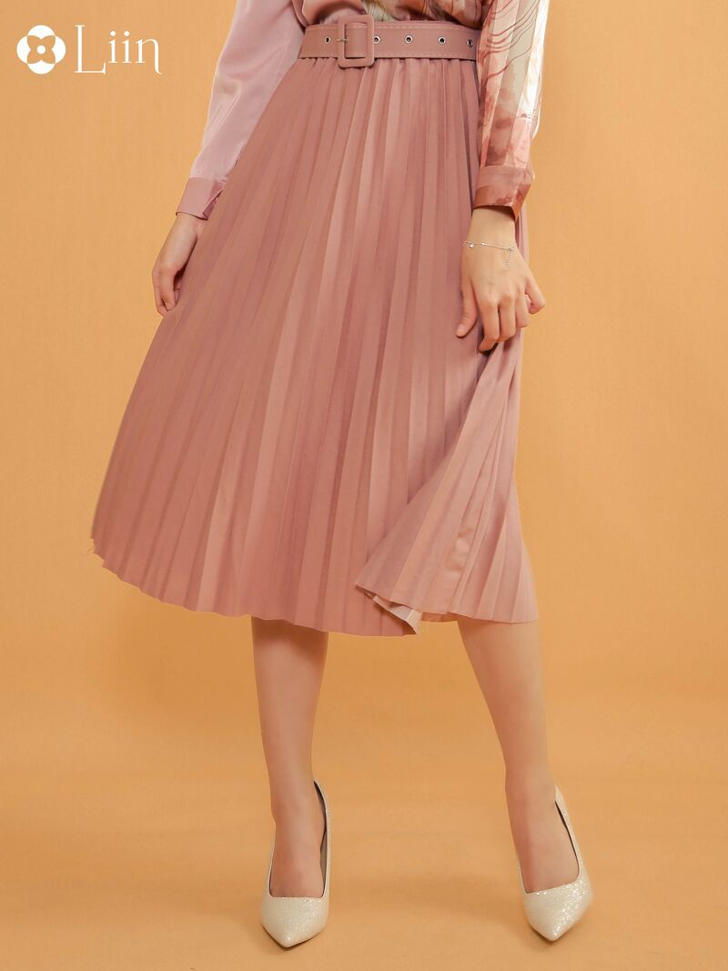 Chân váy xếp li kèm đai Linbi đủ màu, đủ size, thiết kế dáng dài, dễ phối đồ Liin clothing J4151 | BigBuy360 - bigbuy360.vn