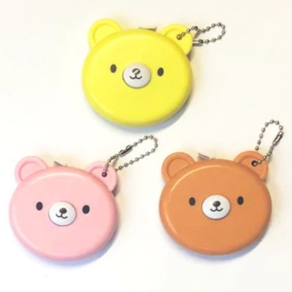 [Hàng Nhật Nội Địa] Thước dây mini cuộn tự động Daiso hình con gấu dễ thương