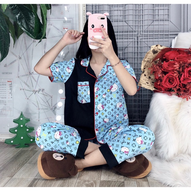 Đồ bộ pịama kate thái 1 phối kate lụa 150k e sale 89k thui nhé !