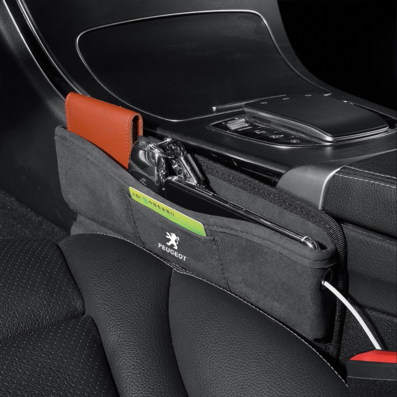 Peugeot Hộp Đựng Đồ Gắn Khe Hở Ghế Ngồi Xe Hơi Chất Liệu Da Lộn Đa Năng