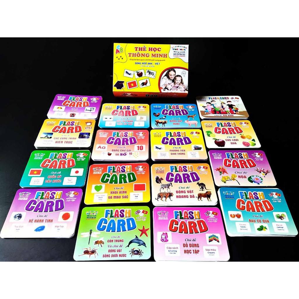 Bộ Thẻ Học Thông Minh cho bé 18 Chủ Đề theo phương pháp giáo dục sớm Glenn Doman loại to song ngữ Flashcard tiếng Anh