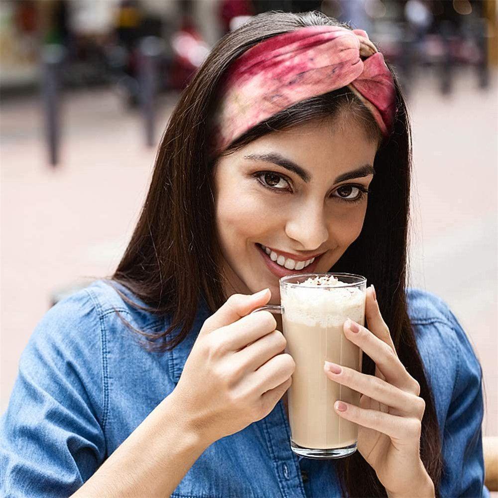 Băng Đô Turban Bản Rộng Co Giãn Nhuộm Màu Sắc Thời Trang