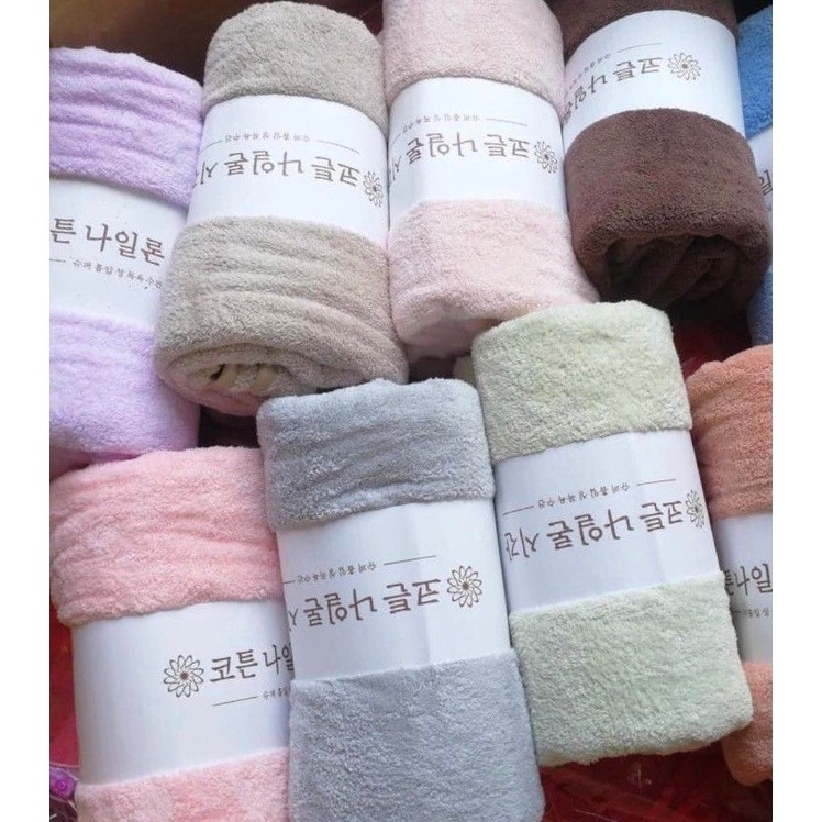 [MUA 2 CÓ QUÀ] Khăn tắm lông cừu Hàn Quốc màu trơn size lớn 70x140cm, nặng 300g-KHĂN TẮM