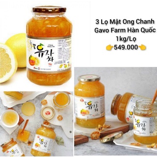 Mật Ong Chanh Đào Mẫu Mới Hũ 1kg, Chanh Vàng Gavo