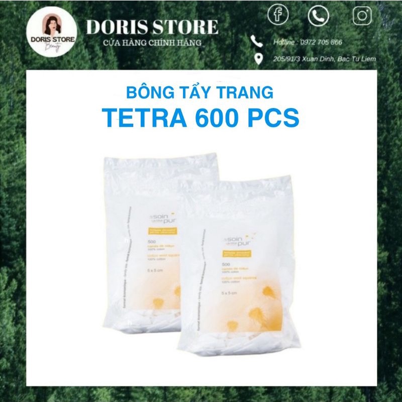 Bông tẩy trang Tetra 600 miếng ,bông tẩy trang hàng Pháp