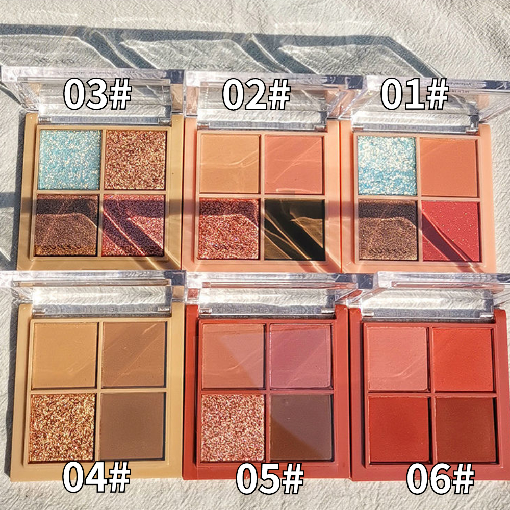 [Hàng mới về] Bảng phấn mắt 4 màu nhũ/ màu lỳ mịn màng không thấm nước | BigBuy360 - bigbuy360.vn