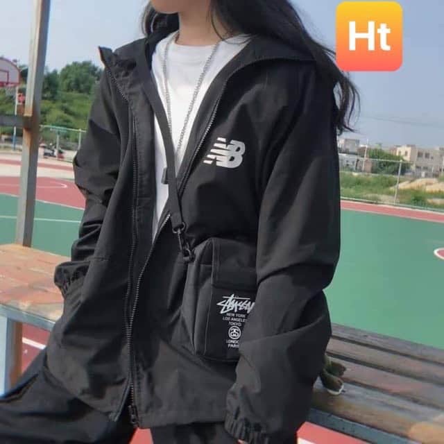 Áo khoác gió chữ cái N B in ngực HT12 | BigBuy360 - bigbuy360.vn