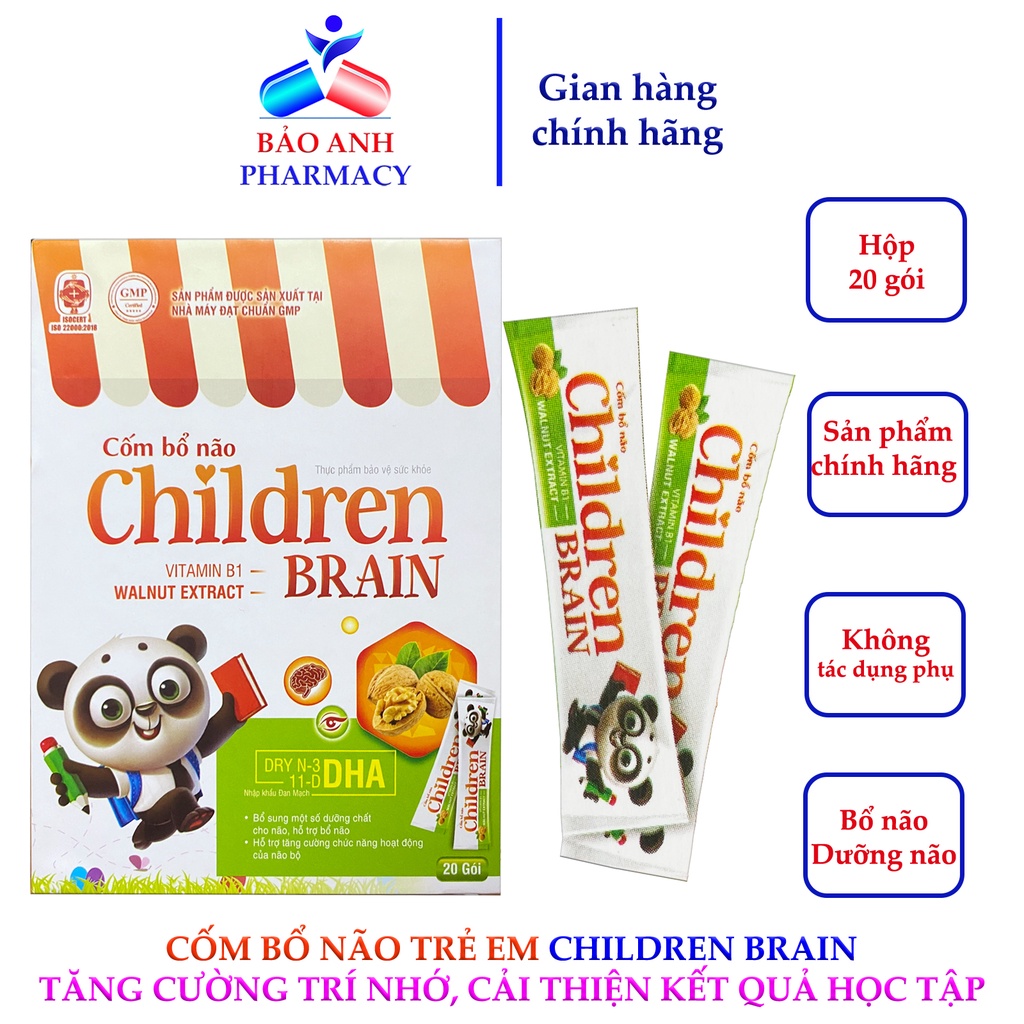 Cốm bổ não trẻ em Children brain, tăng cường dinh dưỡng cho não bộ, giúp trẻ thông minh, nhớ tốt, cải thiện kết quả học