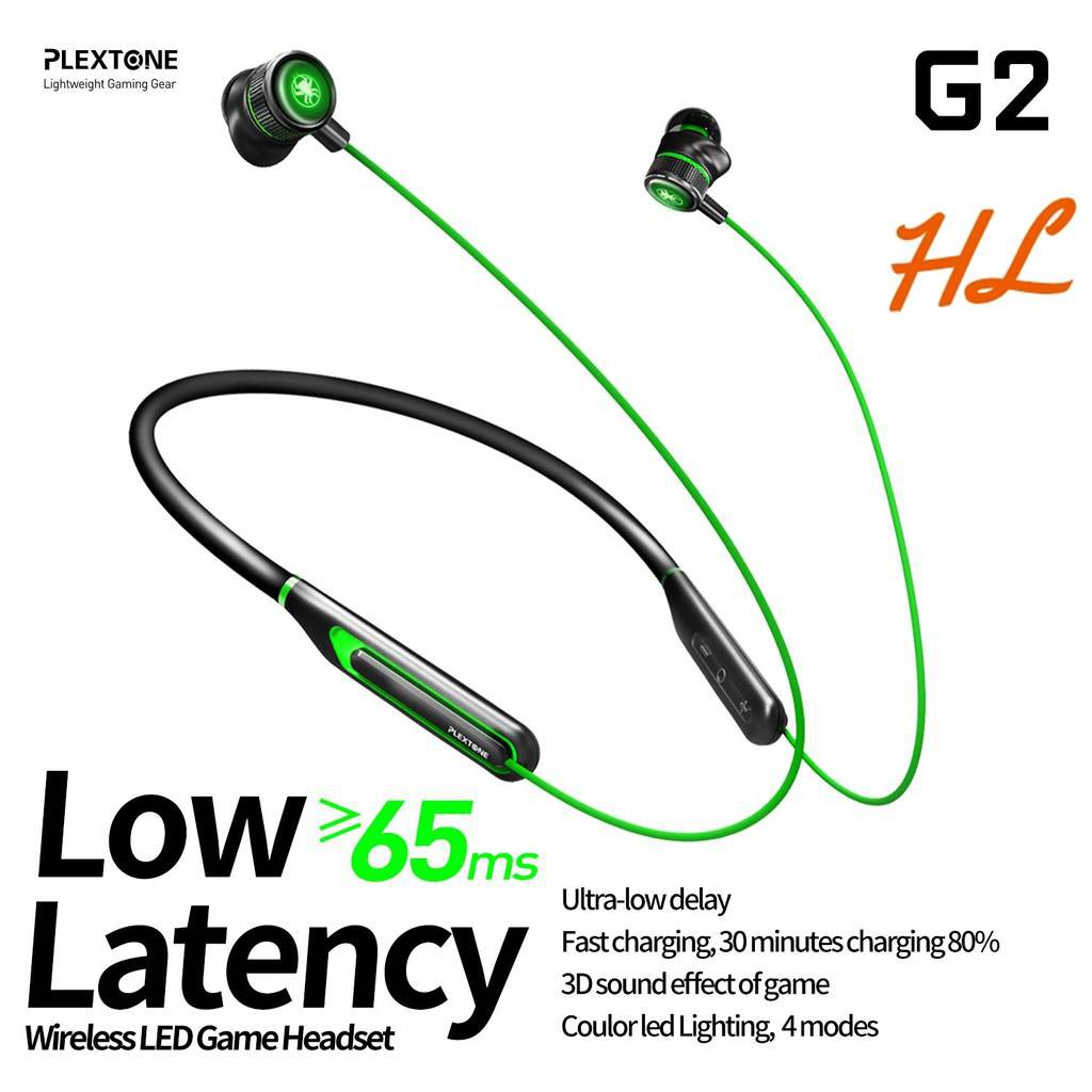 Tai Nghe Gaming Bluetooth PLEXTONE G2 Có Đèn LED Độ Trễ Thấp - Hưng Long PC
