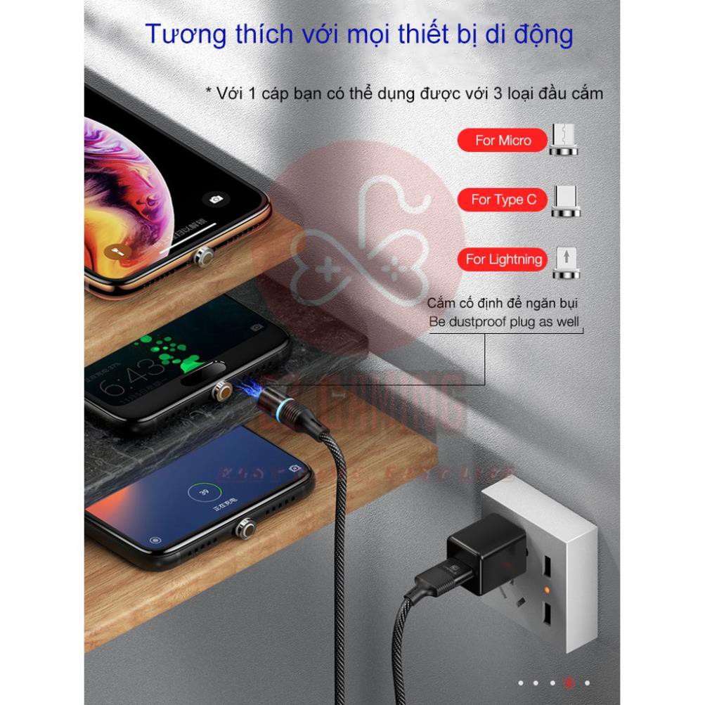 🍀HÀNG XỊN🍀 Cáp sạc nam châm  CAFELE thế hệ mới 2019,lực hút siêu mạnh, sạc nhanh QC 3.0 micro USB, Iphone, USB Type C.