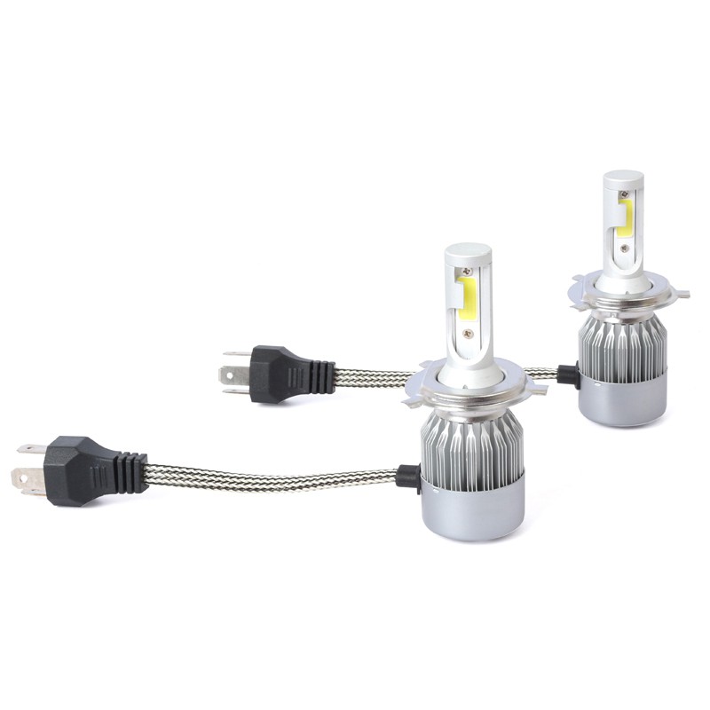 New 2pcs C6 LED Car Headlight Kit COB H4 36W 7600LM White Light Bulbs hu5855