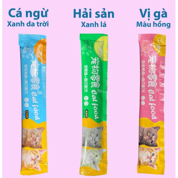 Combo 10 thanh súp thưởng cho mèo Shizuka/ Cat food/ Pet snack thanh 15g