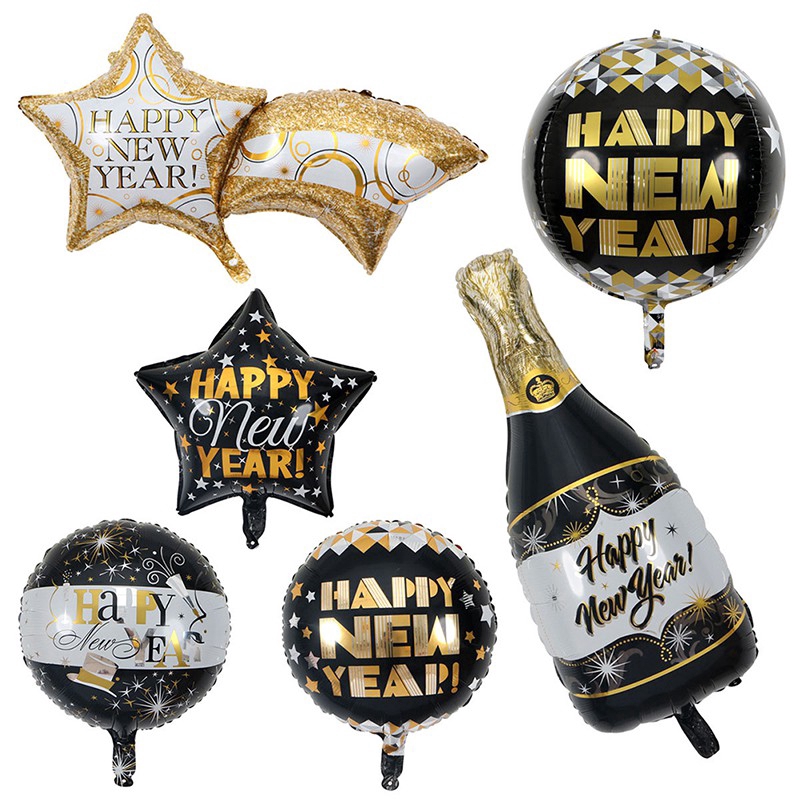 Bong bóng in chữ Happy New Year 2021