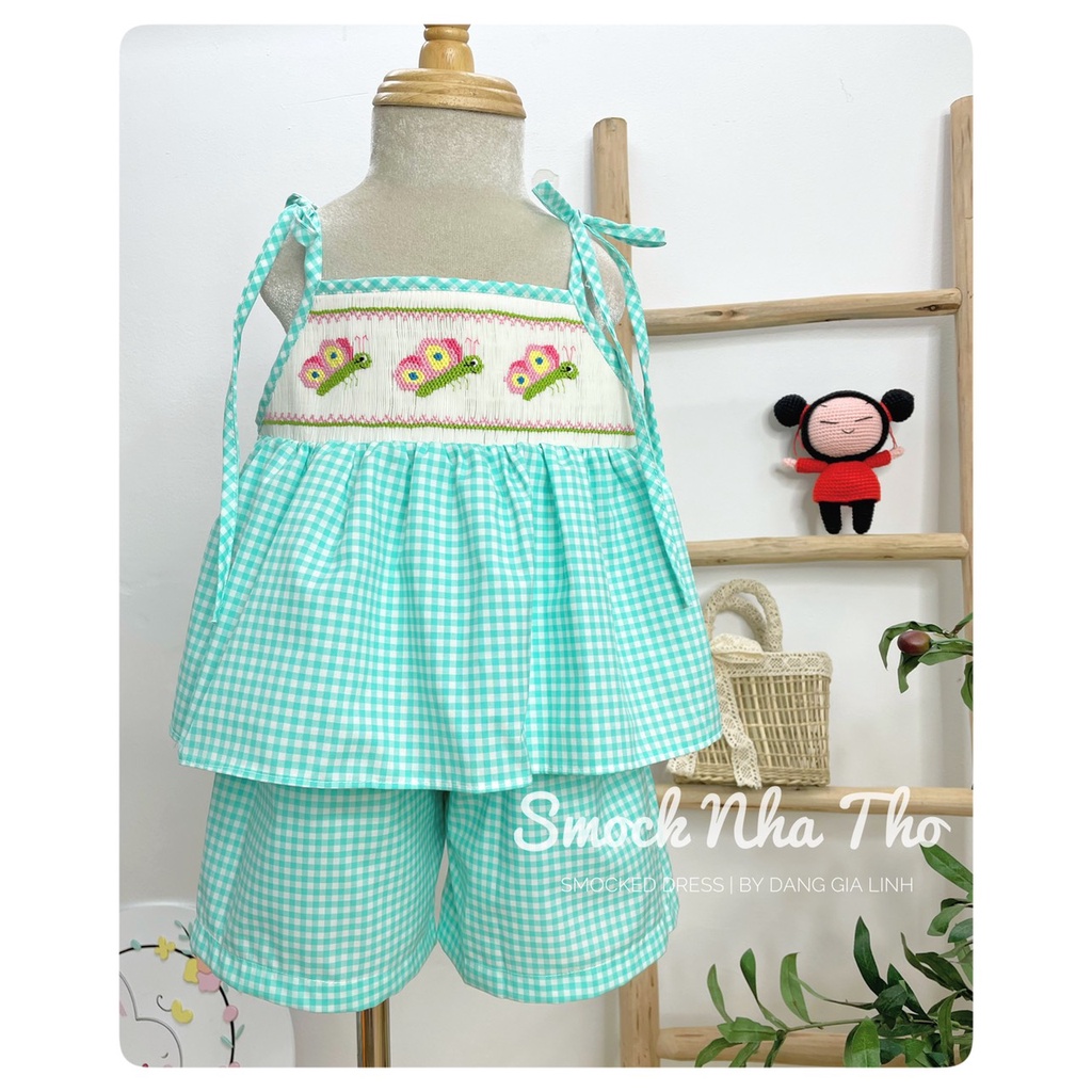BỘ 2 DÂY SMOCK 🍀BƯỚM🍀 THOÁNG MÁT CHO BÉ