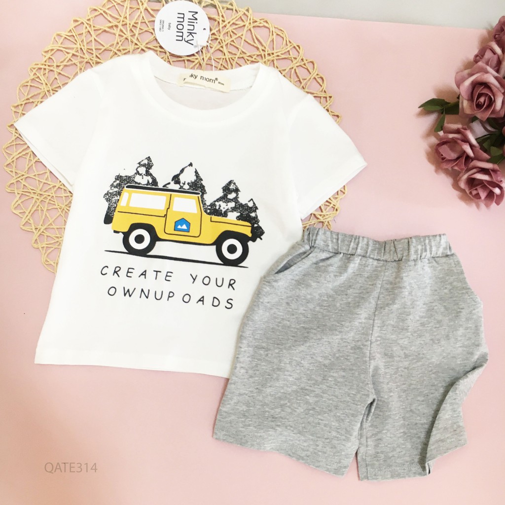 [CÓ TÚI] Bộ Cộc Tay Minky Mom 100% Cotton Phiên Bản Khủng Long Cực Đẹp Cho Bé Namkidshop (QATE314)