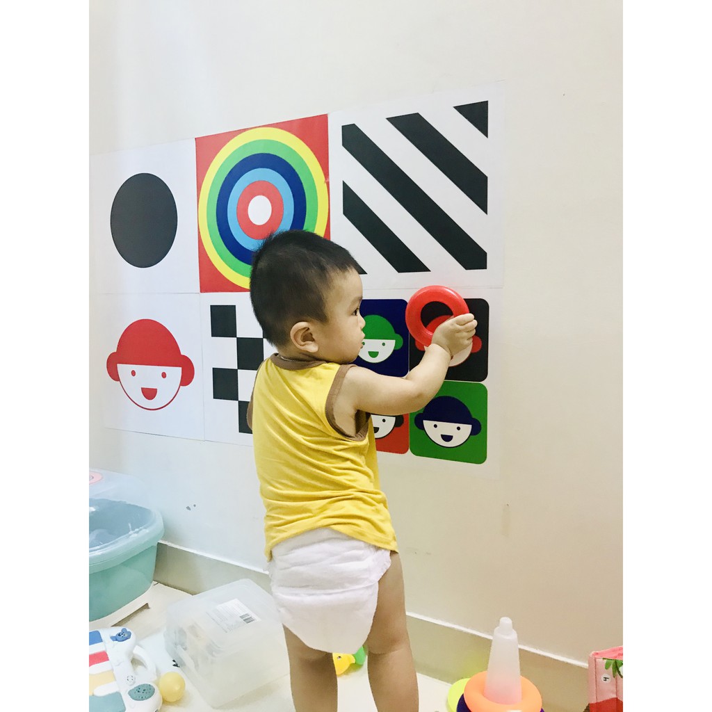 [Chuẩn Phương Pháp Montessori] Tranh kích thích thị giác cho trẻ sơ sinh từ 0 tuổi, Giúp Bé Phát triển Toàn Diện