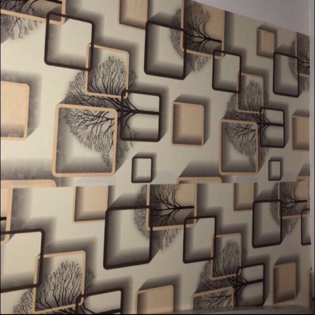 Decal giấy dán tường 3D màu vàng