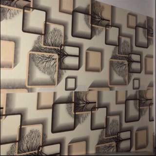 Decal giấy dán tường 3D màu vàng
