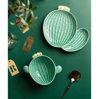 Bát ăn cơm bộ bát đĩa sứ decor chén dĩa xương rồng dễ thương cute cao cấp
