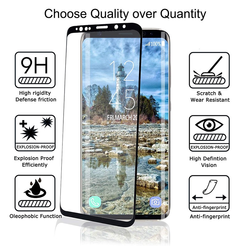 3D Samsung Galaxy Note 9 Note 8 S10 S10 Plus S9 S8 Plus S7 Kính bảo vệ màn hình cong
