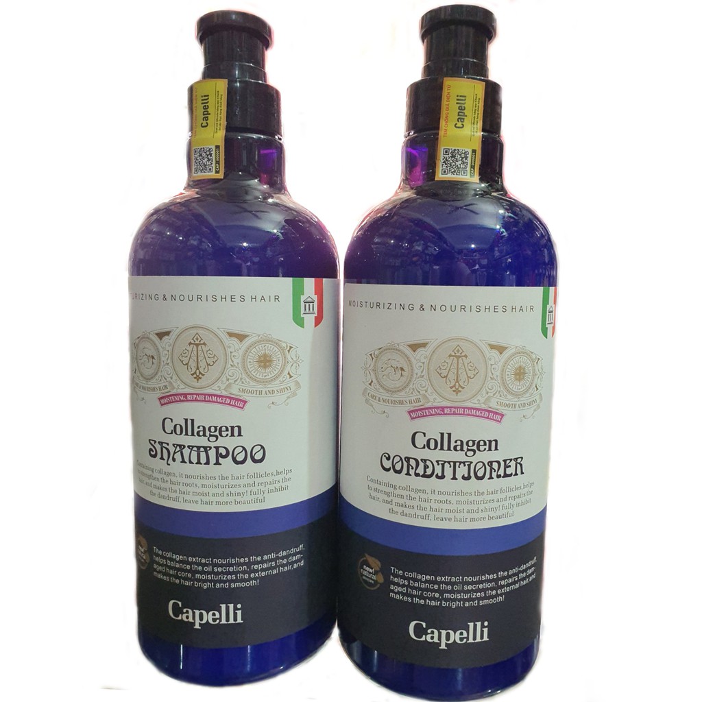 Dầu gội & Dầu xả Collagen CAPELLI cao cấp của Ý