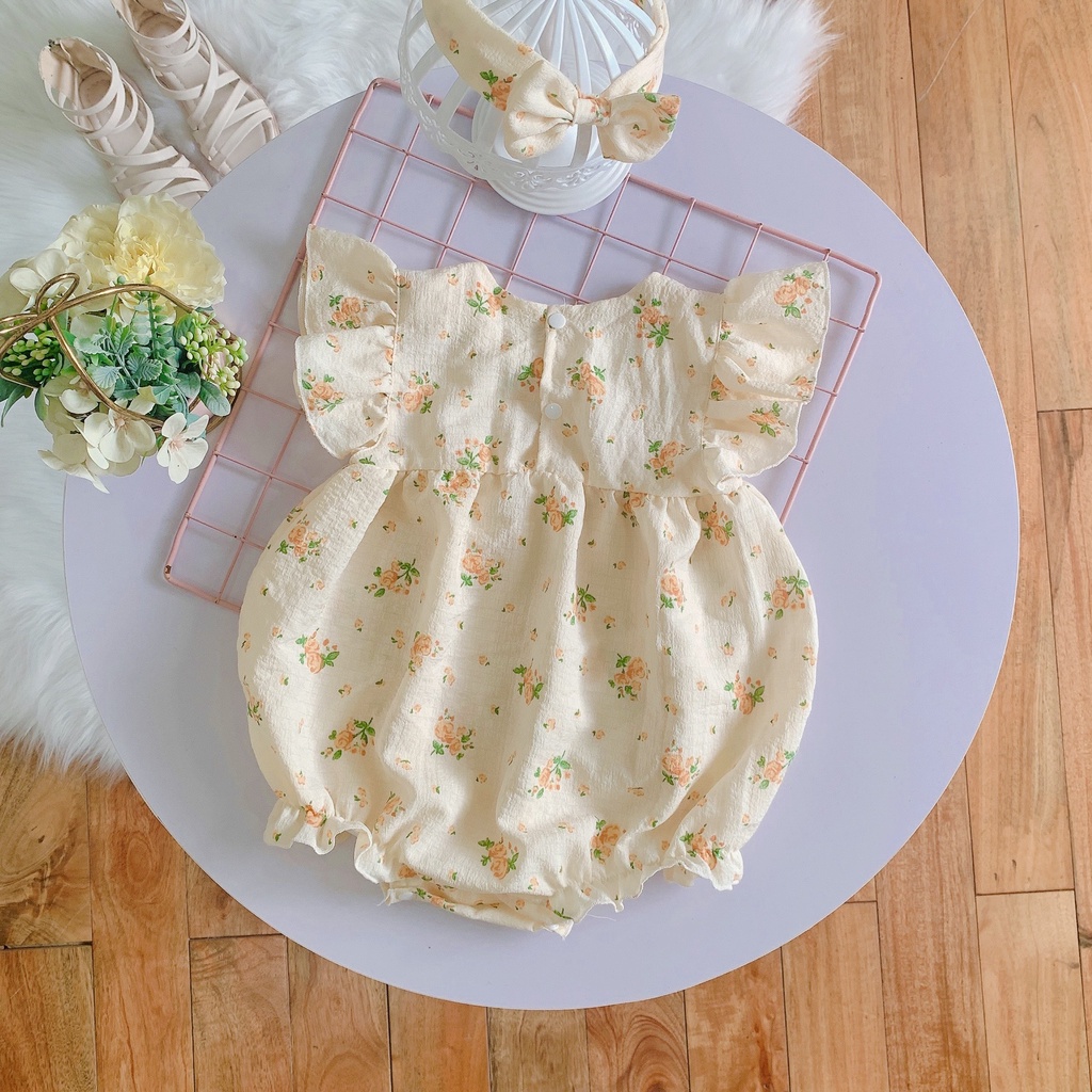 bodysuit cho bé gái (5-13kg) tặng kèm turban, set bộ body SƠ SINH thiết kế cao cấp cho bé từ 0 -3 tuổi V40